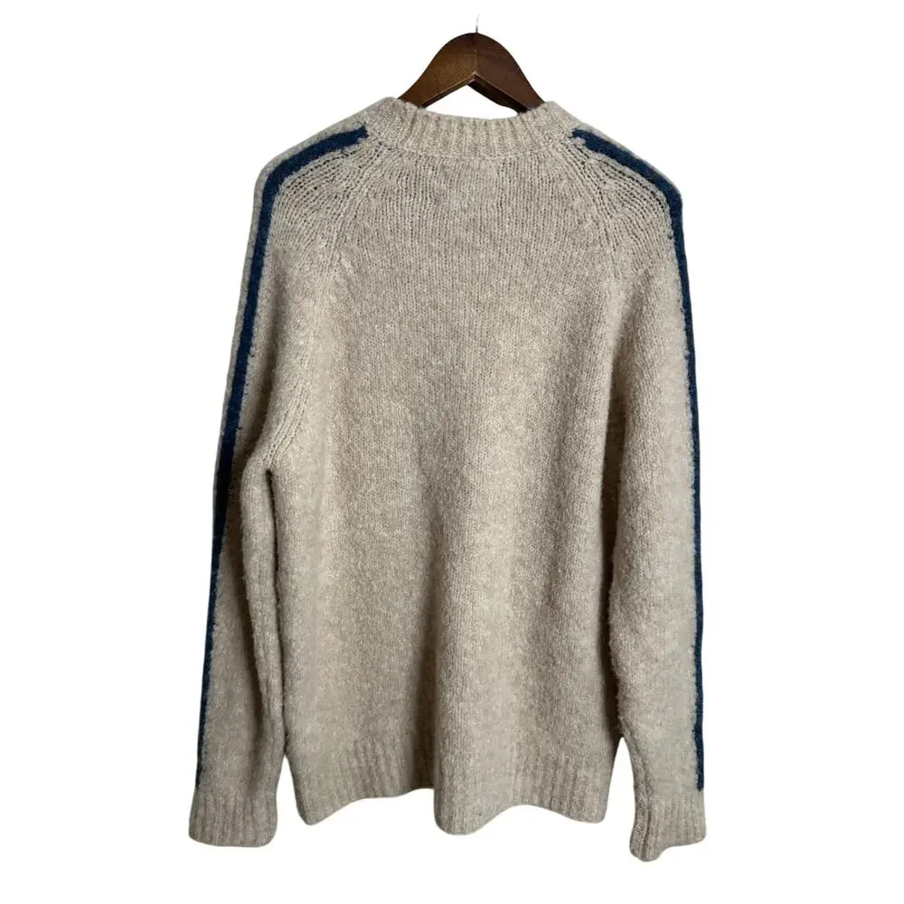 Paloma Wool Grandslam Knit Sweater in Ecru Womans XXL Alpaca Wool Blue Stripe
